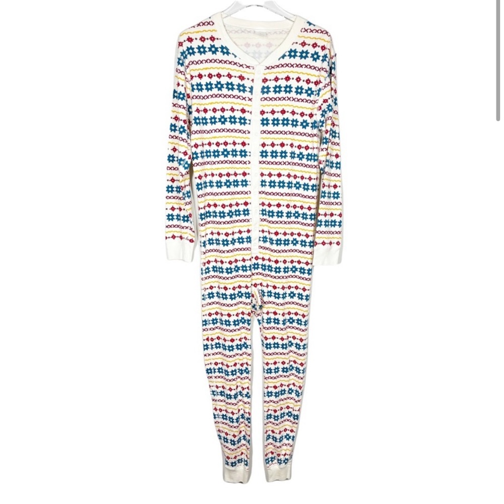 Hanna Andersson Button Up Long Underwear Jumpsuit Adult Union Suit